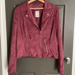 Suede moto jacket